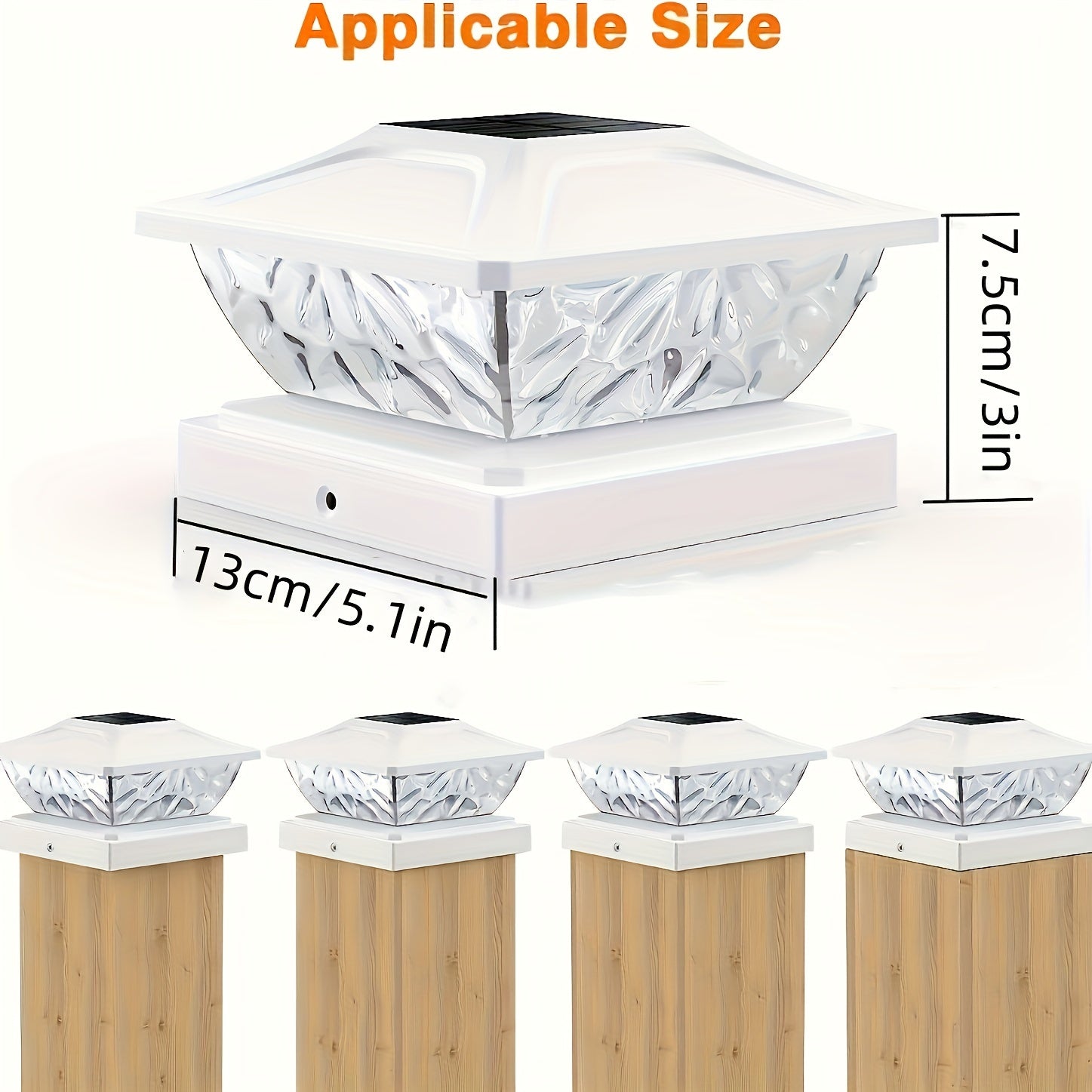 APZZLOXH Outdoor Solar Light - 8-Pack Installation - 12-Pack Installation 2 Types of Solar Fence Lights, Suitable for 4x44.5 X4.55x5 Wood and Vinyl Posts, Solar Deck Light Suitable for Front Porch Patio Decoration, Warm White and Cool White Light