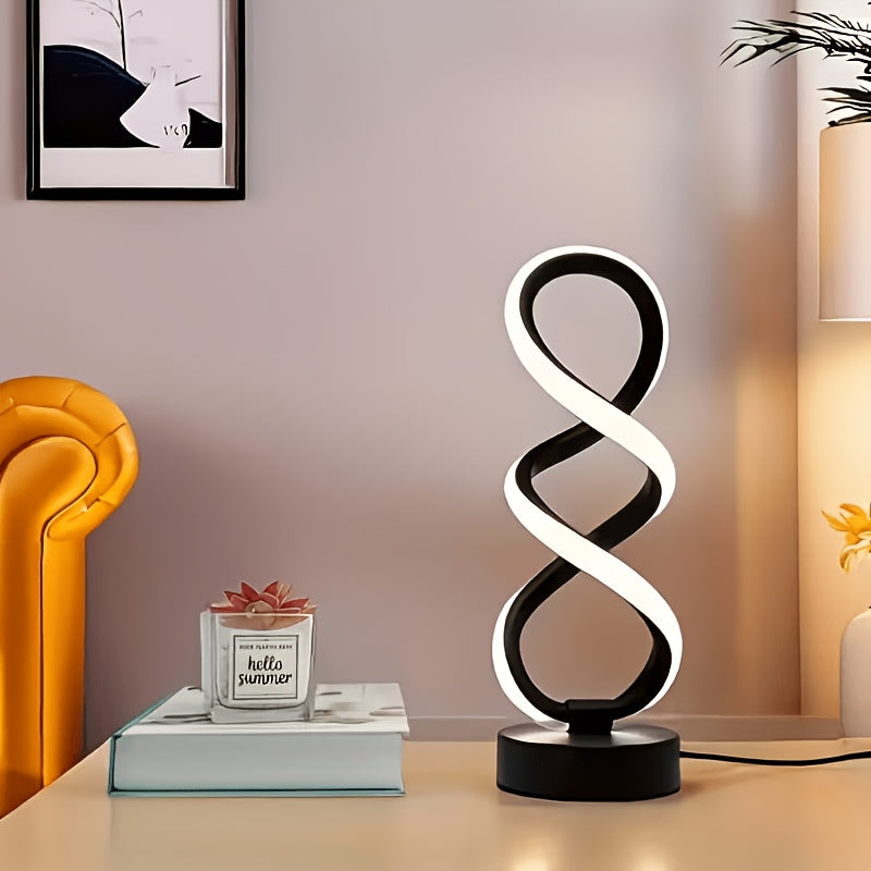 Classic retro spiral table lamp set (4/2/1-pack), three-color dimmable, USB powered, durable metal material, multi-room decorative light, suitable for bedroom, living room, study, hotel, office bedside lamp