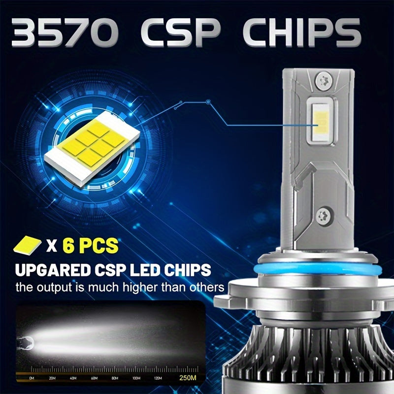 2Pcs H1 LED H7 H4 LED H11 HB3 9005 HB4 9006 9012 HIR2 Bulbs Car Headlights 30000 Lumens 350W Auto Front Light 12V 6500K