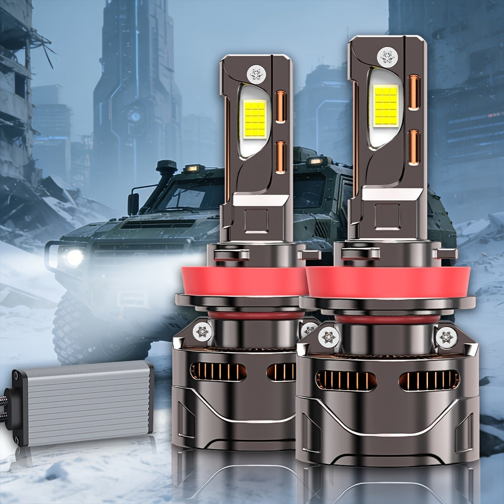 2PCS LED Car Lights - 9012/9006/9005, H11/H7/H4/H1 - 40000LM, 350W High/Low Beam, 6500K Cool White Light, 12-24V, No Battery Needed, Fast Heat Dissipation, Shining Bright Car Headlights