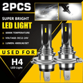 2-Pack 4800 Lumens H4/9003/HB2 LED Combo Fog Light Driving Light Bulb Set, Super Bright 6000K White Light, 1860 Chip, Plug-and-Play Car Front Fog Light, for Cars, Trucks and Motorcycles