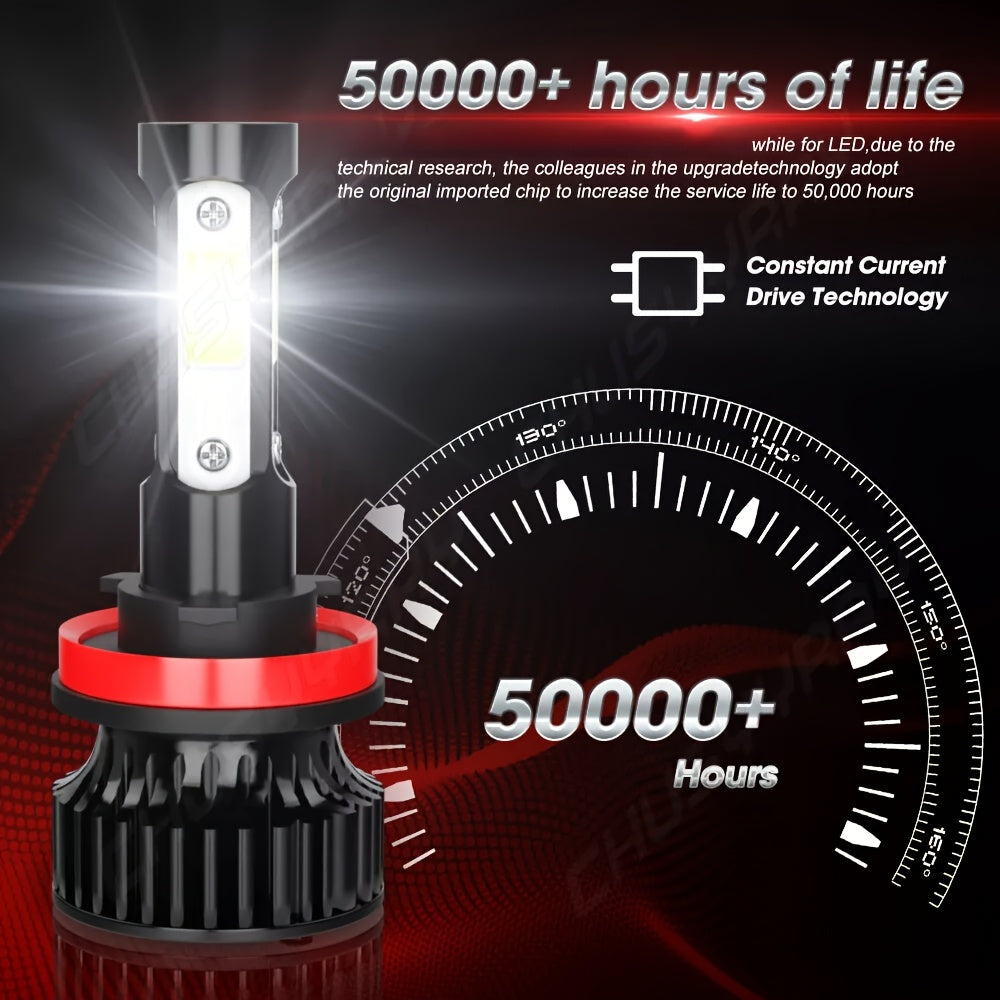 4-Pack H11/H9/H8 9005/HB3 LED Bulb Combo 6000K White, H11 9005 LED Light Fog Light Plug-and-Play