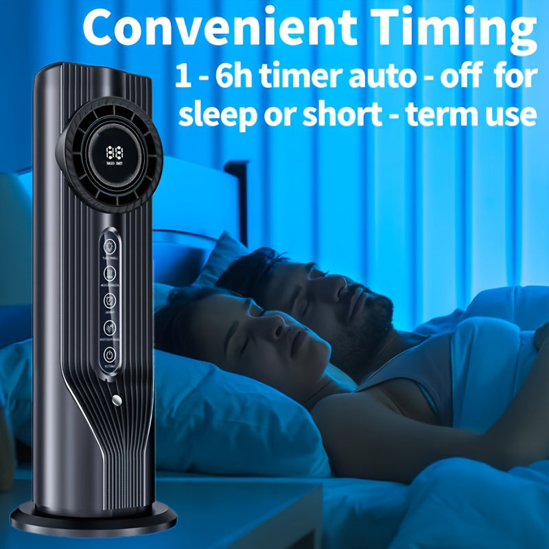 Feel Rapid Cooling in 3 Seconds! 6-Speed USB Portable Air Conditioner Humidifier Fan, Quiet Efficient Operation with 6-Hour Timer, Perfect for Home and Office Use