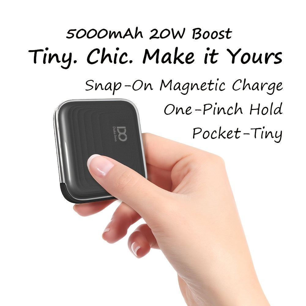 Ultra-Slim Pocket-Sized Magnetic Power Bank, 5000mAh Wireless Charger with 22.5W PD Fast Charging, Mag-Safe Compatible for iPhone 17/16/15/14/13/12 Series, Multi-Color Available