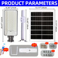 High Brightness Curved Solar Street Light, 18000mAh Remote Control Outdoor Solar Street Light, 6500K, LED Three-Side Solar Light, Solar Street Light for Parking Lots, Parks, Roads