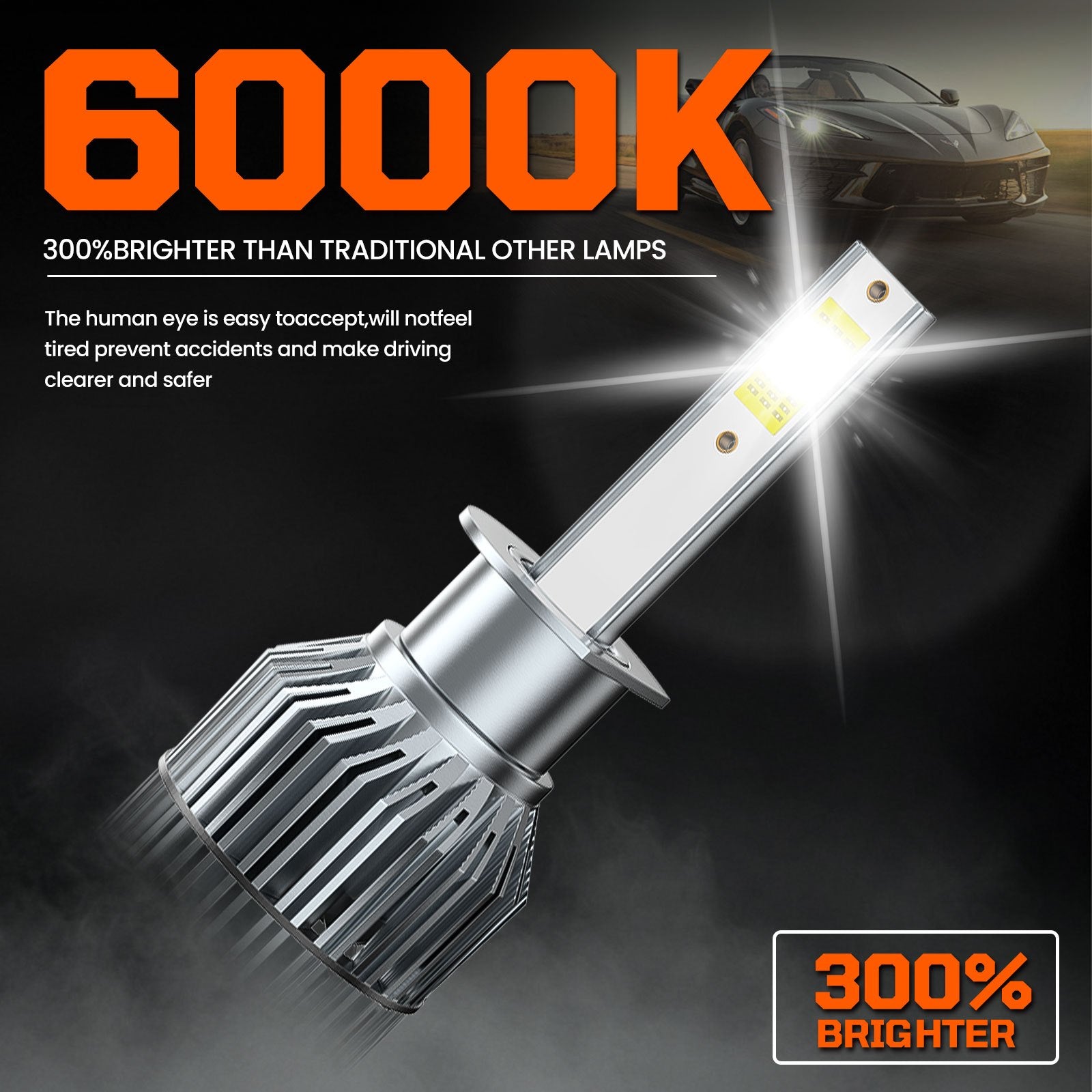 H1 TXBILMOO 2-Pack Combo LED Headlight Bulbs High/Low Beam Integrated High Brightness White Light 10000 Lumens