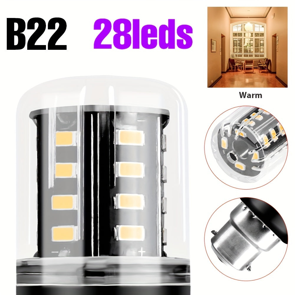 LED corn bulb E14 small screw base spotlight AC85-265V ceiling chandelier built-in bulb E27/E26 universal indoor bright eye-protection flicker-free candle light B22 home use 220V bedroom living room office study downlight 110V bathroom