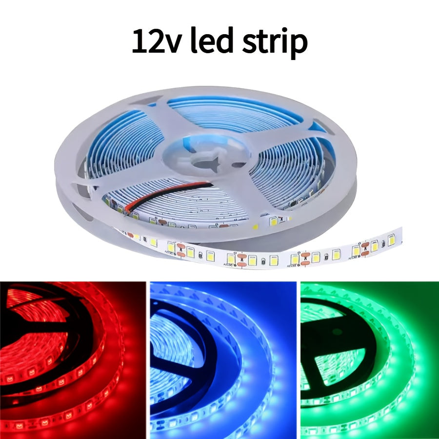 12V 软性灯带120Leds/m,用于厨房房间楼梯衣柜照明红/蓝/绿光，室内使用不防水（不包含12v电源）