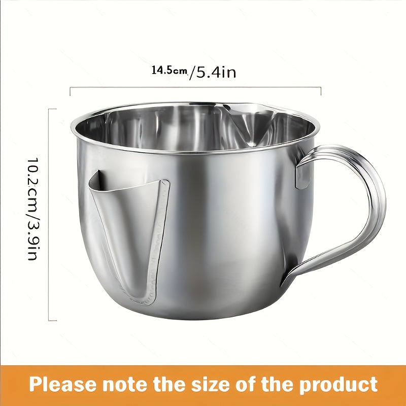 Stainless Steel Oil Separator – Kitchen Stir-Fry Filter Bowl, Soup & Stock Strainer Pot, Home Kitchen Food Filtering Tool