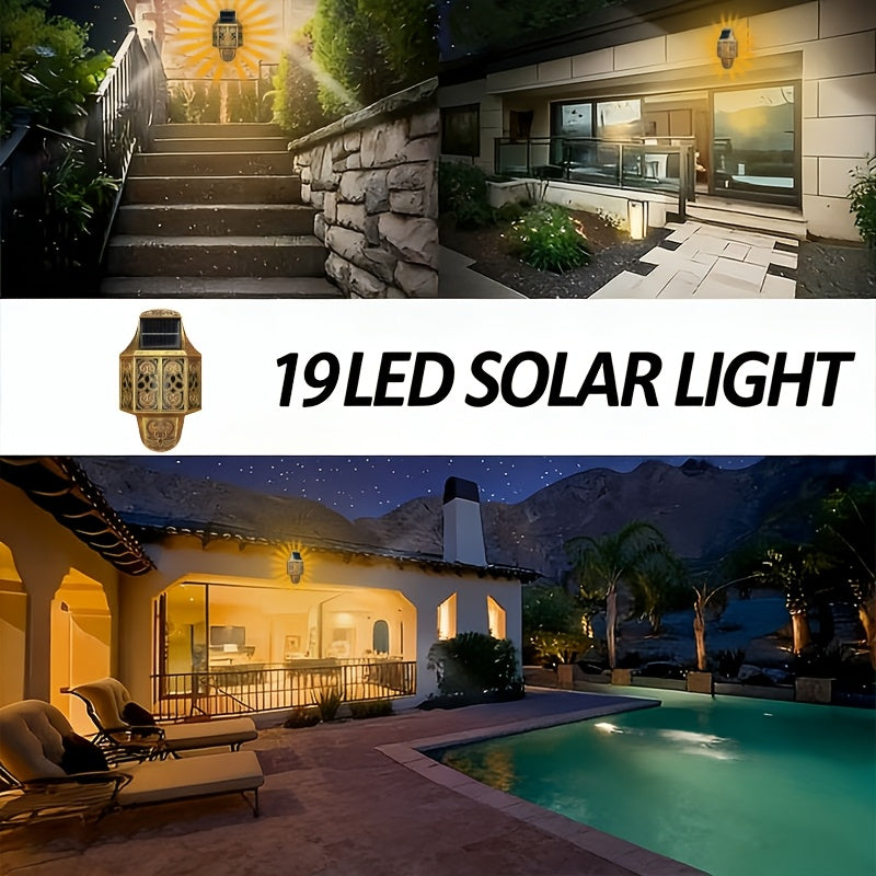 Solar Vintage Wall Light, Solar Wall Washer Light, Outdoor Garden Decorative Light, Suitable for Christmas Tree, Porch, Garden, Lawn and Home Decor – Solar Powered, Equipped with Light Sensor Control System, Solar Street Light