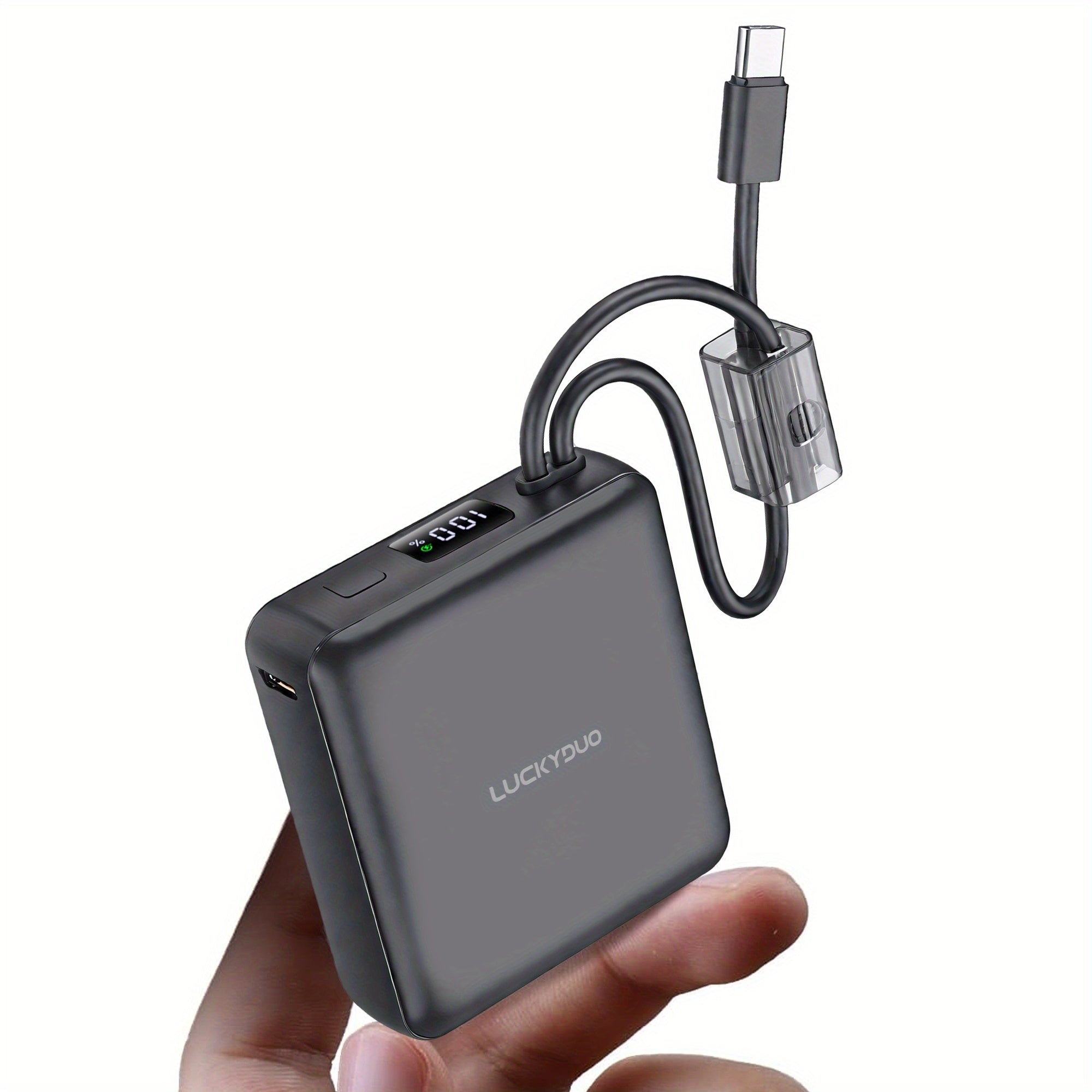 No Cables Needed, Fast Charging Anytime! 10000mAh Mini Power Bank, 22.5W High Power, Built-in Cables Compatible with Apple And Android Portable Charger (local Warehouse)