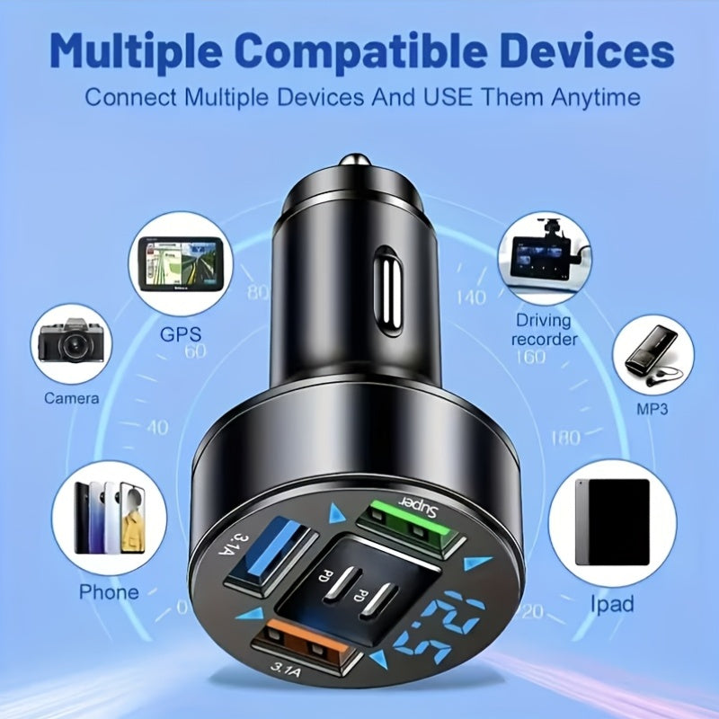 5-Port 36W USB C Car Charger with PD Fast Charging | Compatible with iPhone 12/13/14 Pro, Samsung, Xiaomi 11 - Perfect Holiday Gift