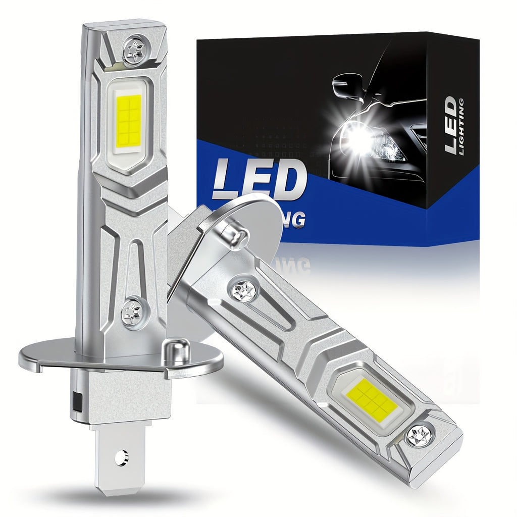 2025 Newest Upgraded H1 LED Headlight Bulbs 1:1 Size 18000LM White 6500K Super Bright LED H1 Fog Light Bulbs Plug-and-Play 2-Pack