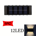 One-Piece Solar Wall Light, Wall Light Lighting Fixture, for Outdoor Wall Decoration and Ambient Lighting, Black Housing Up and Down Wall Light