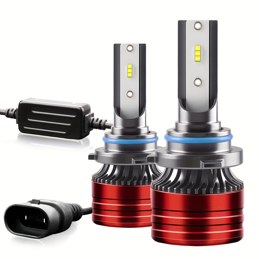 2 High Brightness LED Car Headlights - 60000 Lumens 6000K White Fog Light, Compatible with H4/H7/H1/H11/9005/9006, Plug-and-Play Design, No Battery Needed, Vehicle Lighting Upgrade, Stylish Headlight Design, Durable Headlight Structure