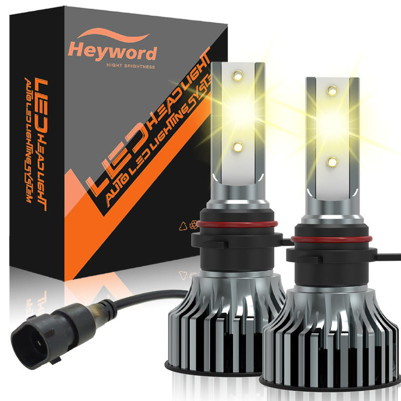 Heyword 2 Sets H7, H1, H3, H4, H8/H9/H11, 9005, 9006, 9012 LED Car Headlight Fog Light, Low Beam, High Beam, Color Temperatures: 4300K/Warm Light, 3000K/Yellow Light, 8000K/Blue Light, 25000K/Ice Blue, 6000K/White Light