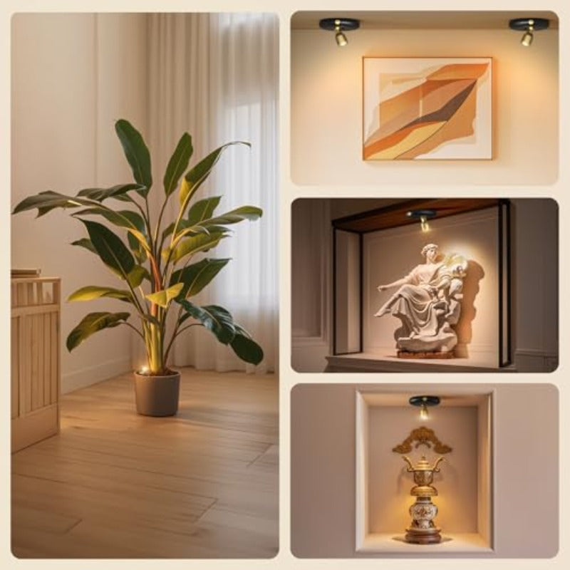 Rechargeable battery LED indoor spotlight: wireless mini ambiance spotlight with timer remote control - small dimmable spotlight, suitable for plant display, drawing board, artwork, portrait, wardrobe