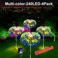 6包装-480LED，4包装320/240LED，1包装-90LED户外太阳能烟花灯，户外草坪灯，灯条，太阳能花园灯，IP44，8种模式，适用于庭院、露台、小路、露营景观、婚礼派对、复活节花园、情人节礼物