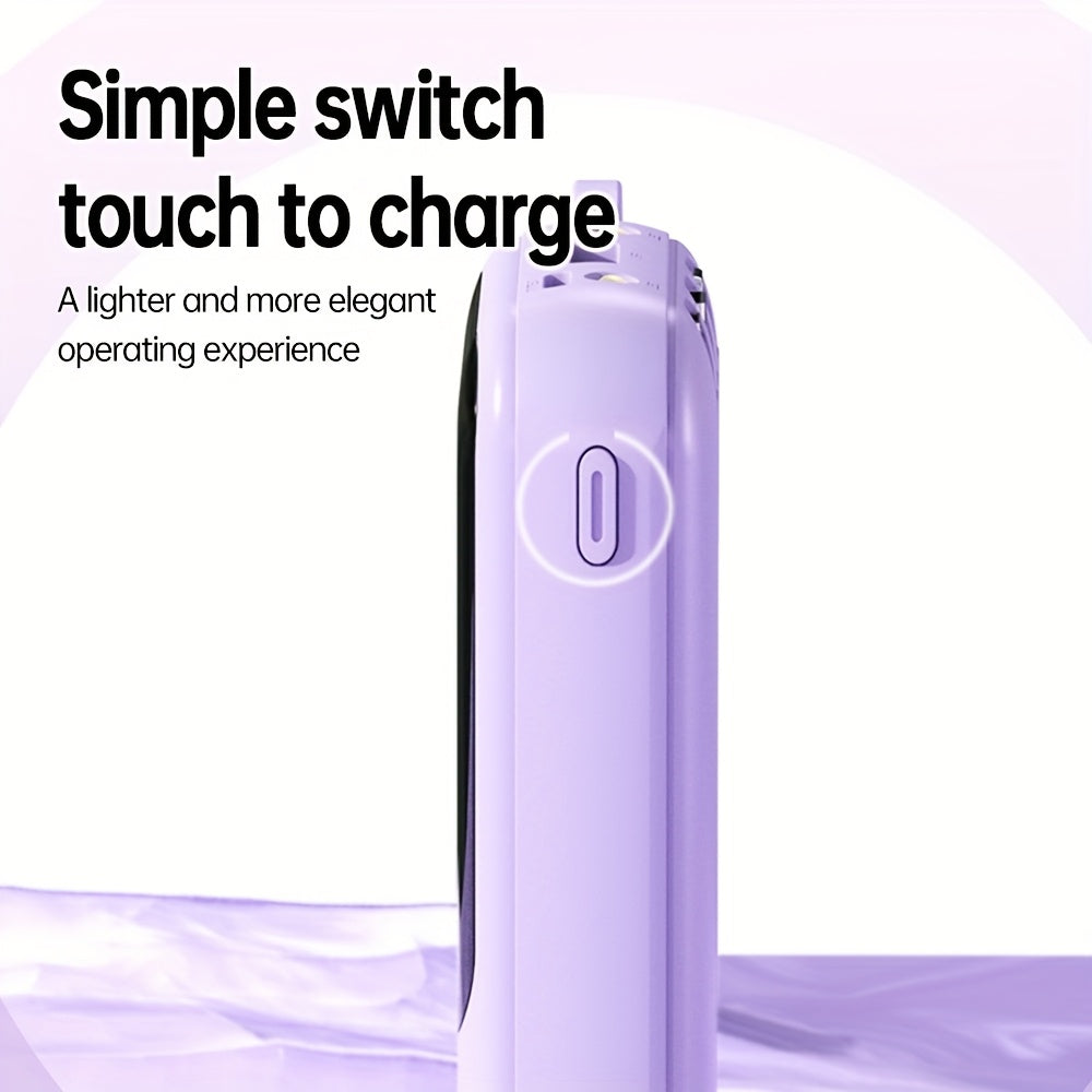 Winsway 10000mAh Portable Mobile Charger With Built-in Charging Cable, 4 Outputs And 3 Inputs, LED Smart Display/light For Android Mobile Electronic Devices, Is A Must-have Emergency Power Supply For Outdoor Camping. High-value Gift.