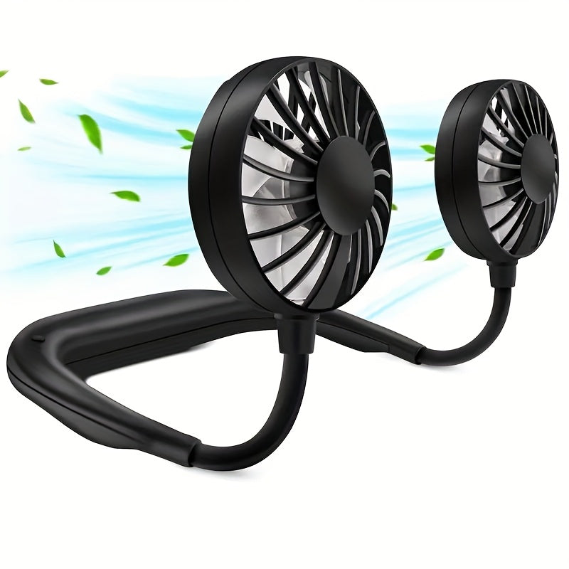 Upgraded Portable Neck Fan, Foldable Hands-Free Wearable Hanging Neck Fan, 360° Rotation Ultra Quiet Strong Airflow Head Cooling Fan with Long Battery Life, Ideal for Sports Office Home Outdoor Travel
