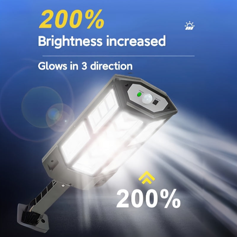 1 Piece Super Bright Outdoor Solar Motion Light, Smart Outdoor Garden Street Light, with 43 LED Street Light, 6500K, Portable Solar Security Light with Remote Control, Perfect for Courtyard, Garage, Garden