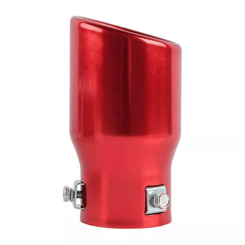 Red Round Car Exhaust Pipe Tailpipe Straight Pipe 63mm 2.5 Inch Inlet