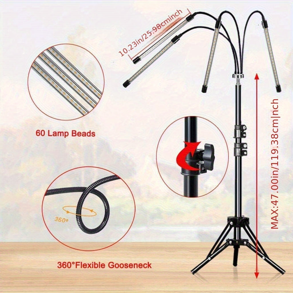 LED Plant Grow Light, 3 Color Modes Dimmable, 4/8/12H Timer, Full Spectrum Grow Lamp for Home Vegetable and Flower Planting