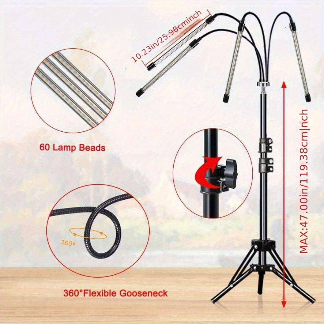 LED Plant Grow Light, 3 Color Modes Dimmable, 4/8/12H Timer, Full Spectrum Grow Lamp for Home Vegetable and Flower Planting