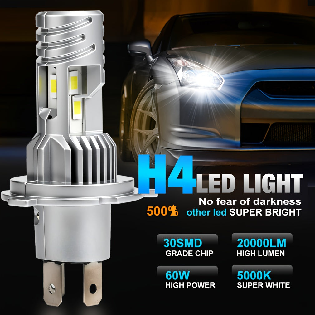2-Pack H4 9003 LED Headlights Canbus Smart Control Super Bright H4 LED High/Low Beam for Car