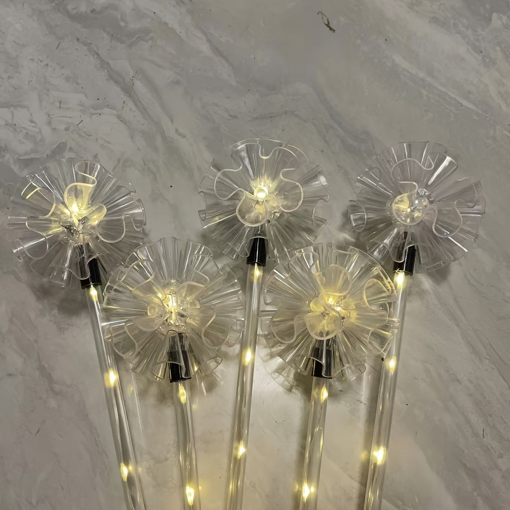 Solar Transparent Tube Five-in-One Hydrangea Ground Stake Light