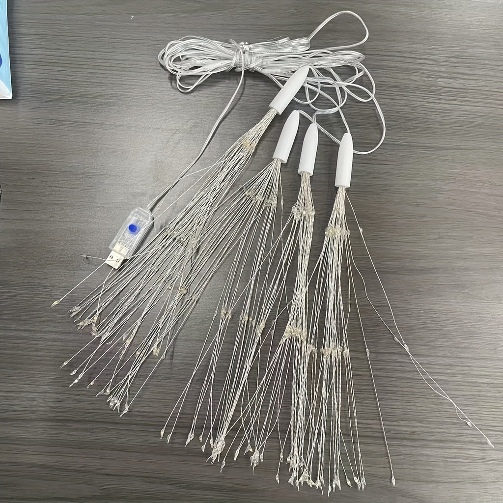 2/4 LED悬挂仙女灯，180/360星爆球灯，8种可调模式IPX4悬挂仙女灯，铜线火花灯，适合花园派对、帐篷、圣诞节