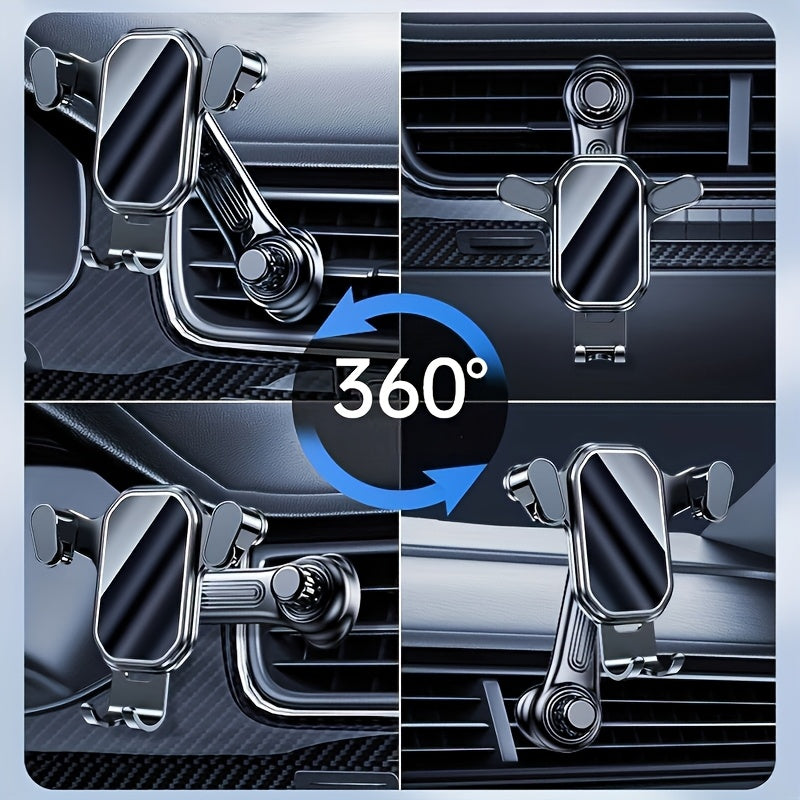 Upgraded Universal Car Phone Holder, ABS Material, 360° Rotating Breathable Handle, Suitable for All Vehicles, Stable & No-Shake Navigation Mount