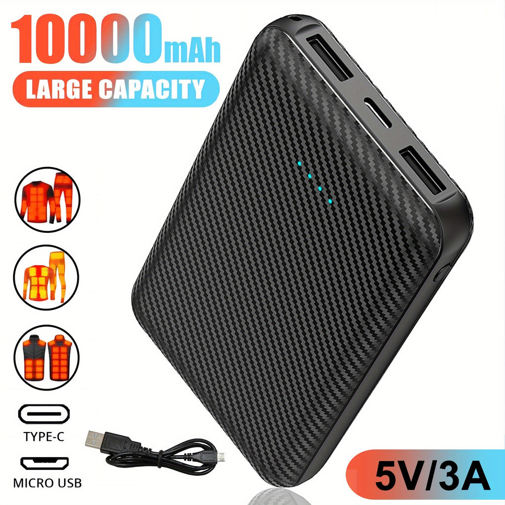 10000mAh Power Bank Heated Vest 5V 3A Output Power Bank Heated Jacket Battery Charger External Battery winter Heating Scarf Socks Power Bank