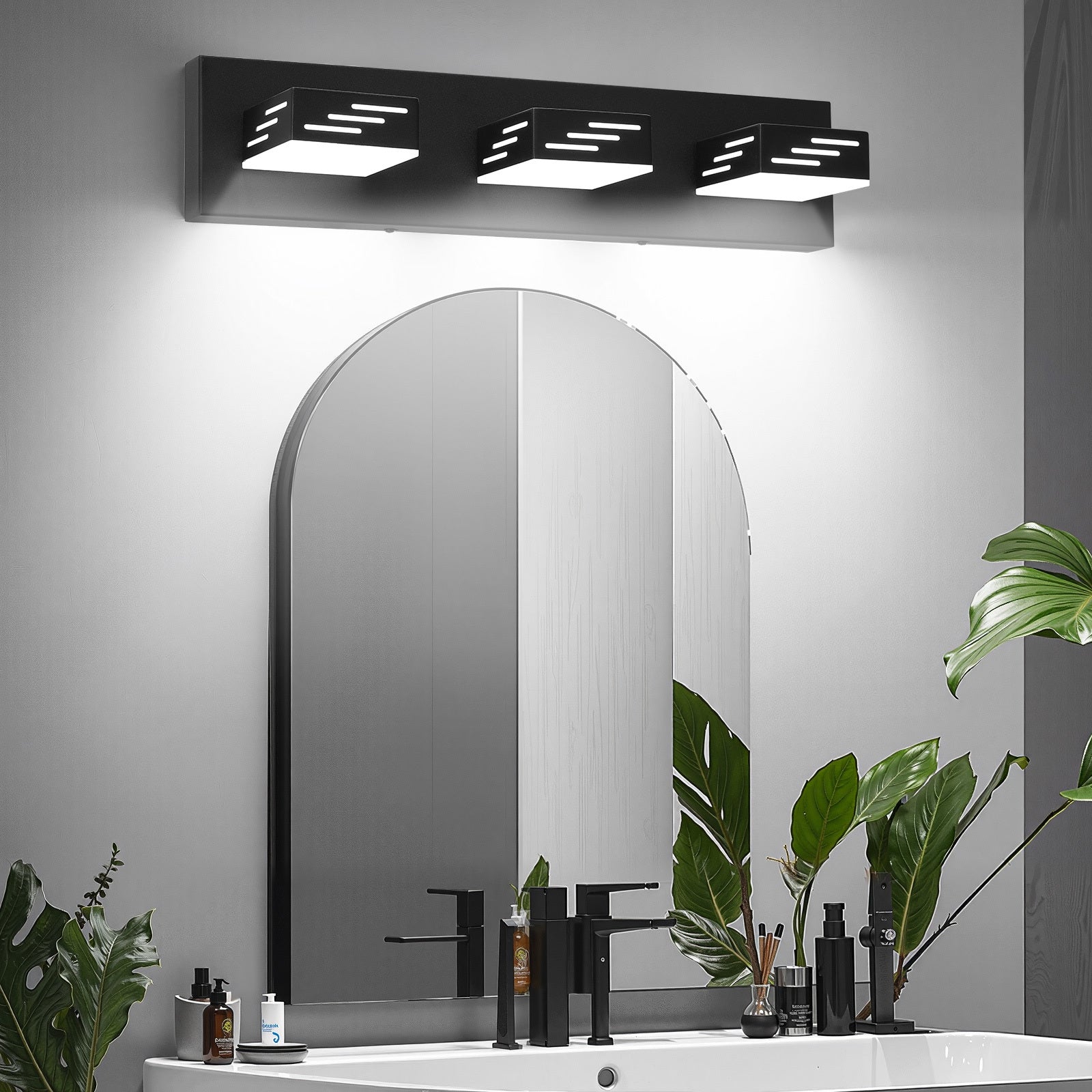 VEVOR 3/4/5/6-Light LED Modern Bathroom Wall Lamp 19.69/25.6/33.5/40.2-Inch Wall Light