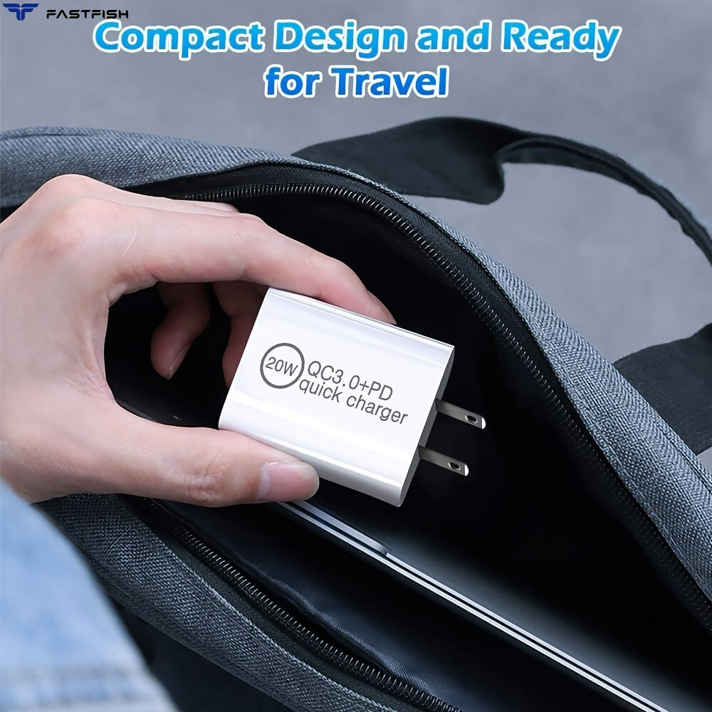 FastFish 20W PD Fast Wall Charger 3FT Type-C Cable For Samsung For Galaxy S23 S22 S21 S20 Ultra For iPhone 15 16