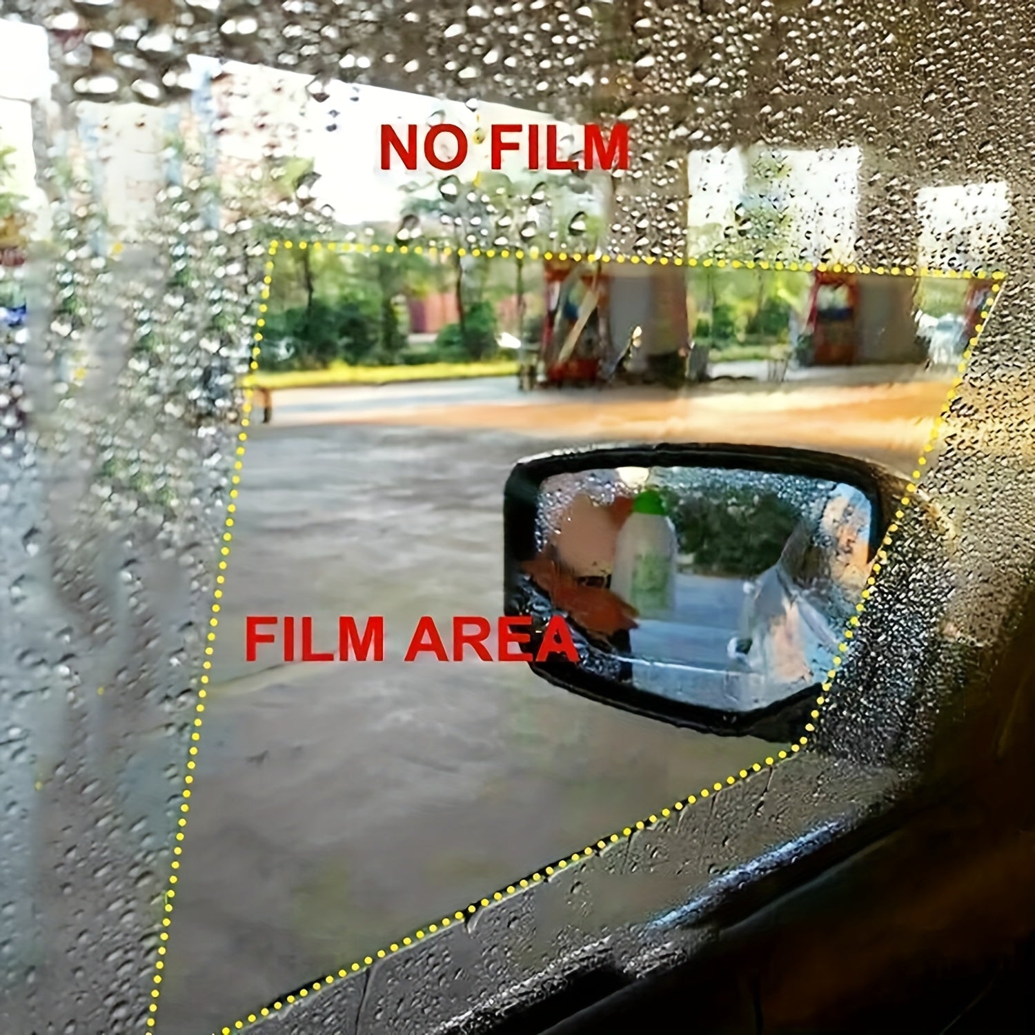 Pair of Car Rainproof Film, Designed Specifically to Prevent Fogging on Side Mirrors and Windows, Ensures Clear Visibility and Provides Waterproof Function for Car Modification