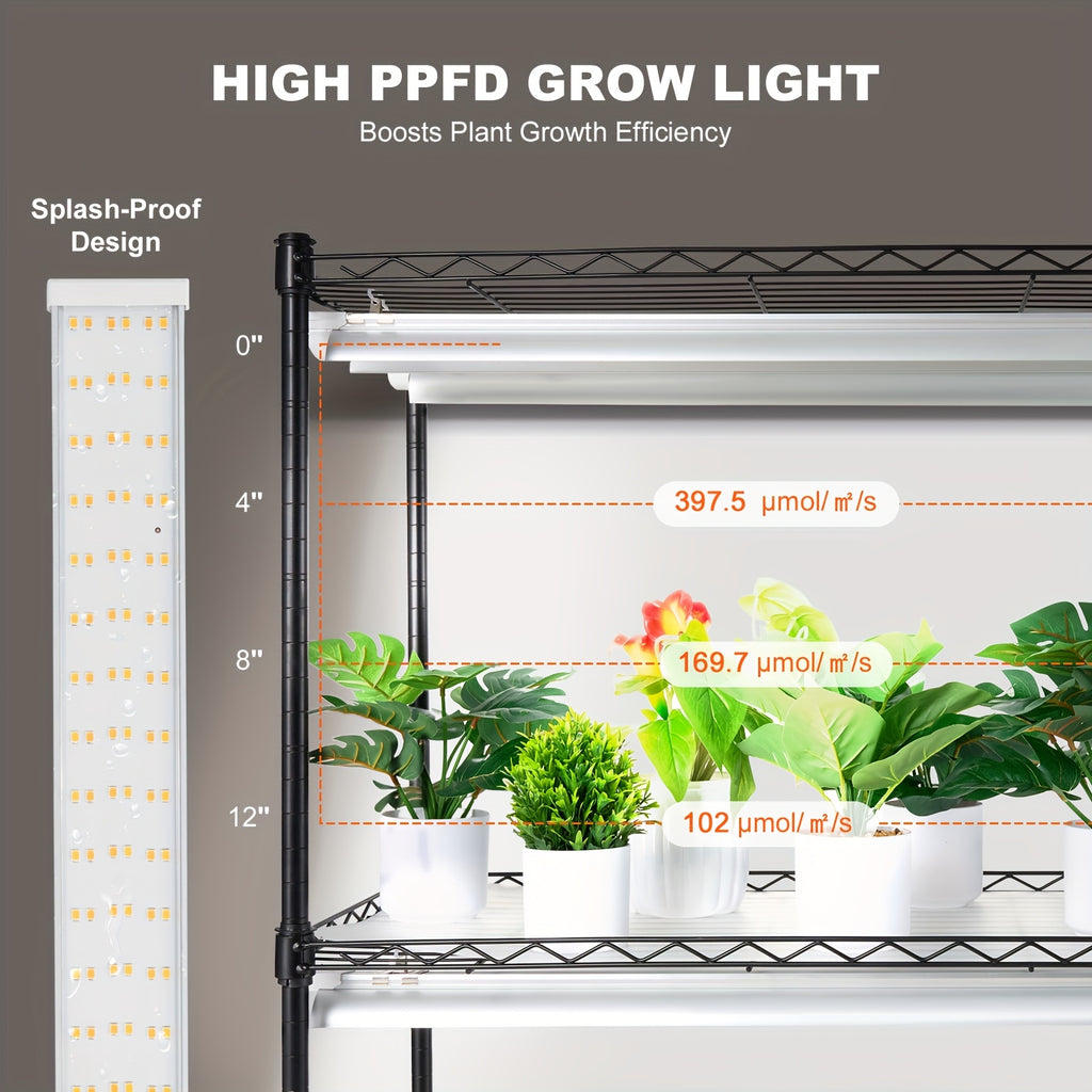 Functional Plant Shelf, DIYable, 6-Tier, 180cm×75cm, 192W, US Plug, 110V