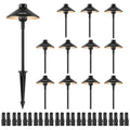 VEVOR 12 Pack Low Voltage Landscape Path Lights, 3W 210LM 12V-24VAC/DC Outdoor LED Pathway Lighting, 3000K Warm White with Quick Connector, IP66 Waterproof for Courtyard Garden Sidewalk