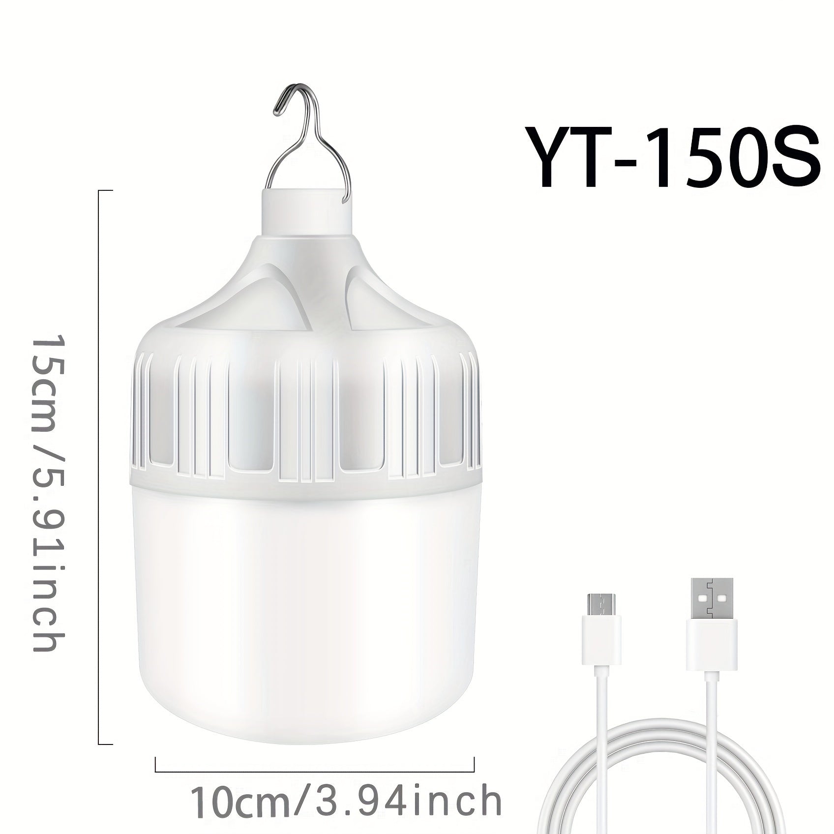 One Rechargeable Light Bulb Lamp, Portable Night Light, High Brightness Lamp with Hook, for Outdoor, BBQ, Party, Emergency, Adventure, Campus Gathering, Camping, Gift