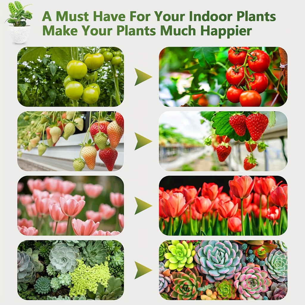 1/2/3/4-tube indoor plant LED grow light, 6000K full spectrum white light and red light, clip-on plant fill light, 5-level dimming, automatic timer switch (4, 8, 12 hours), USB powered, plant grow light