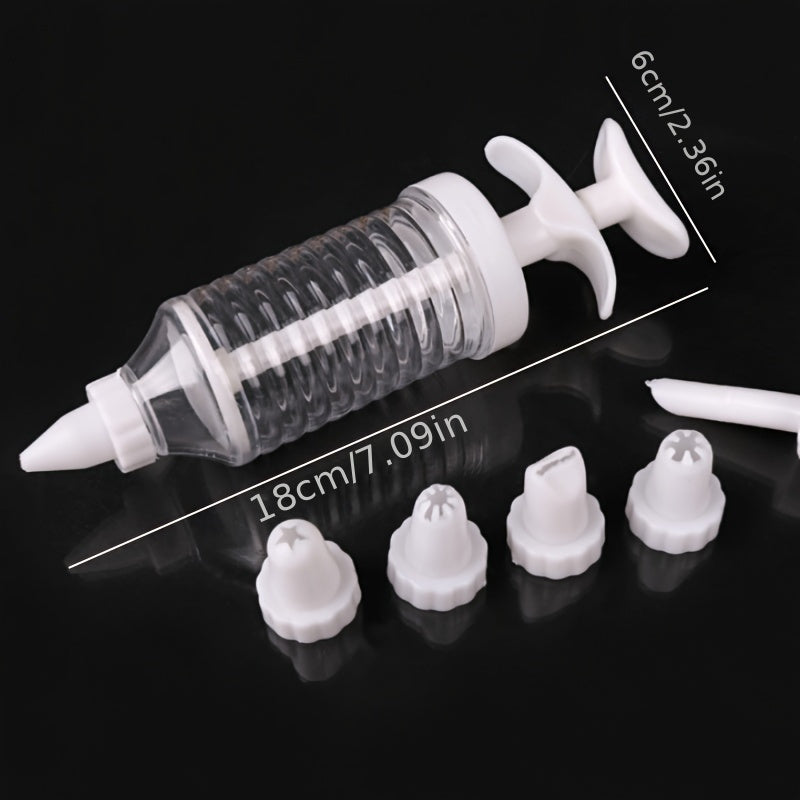 8Pcs Plastic Piping Tool Set with 8 Nozzles, Heavy-Duty Cream Squeezer Set, Ideal for Cake Decorating, Icing, Piping Gel and Soap Making, Compatible with Pastry Bags, Perfect for Home Bakers, Restaurants and Dessert Decoration