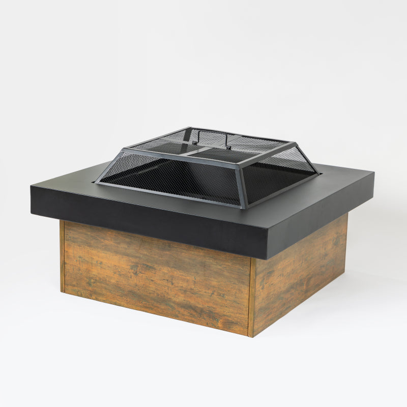 36-Inch Iron Fire Pit Table, Wood Burning Fireplace