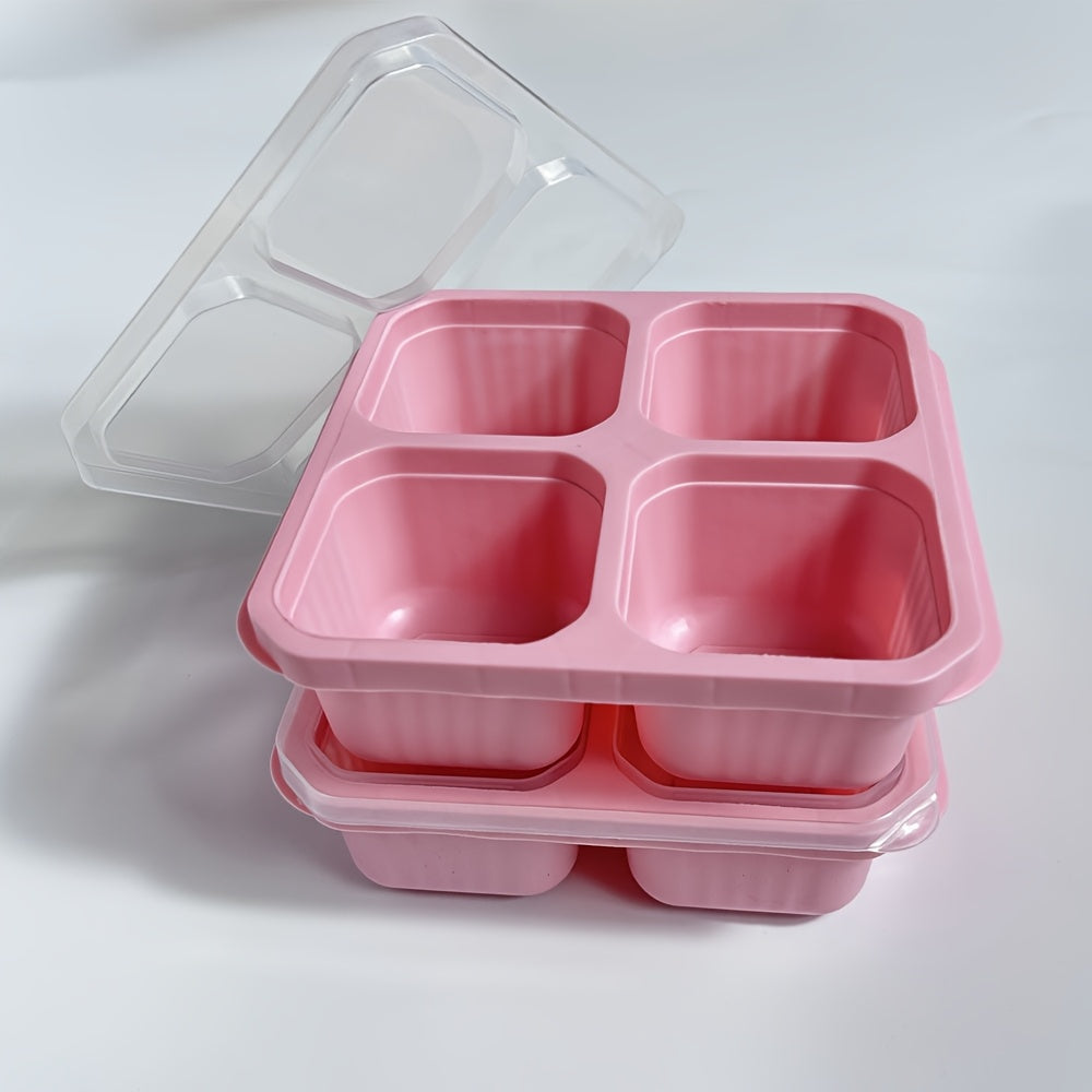 2-Piece Bento Box Set with Lids, 4-Compartment Meal Prep Container – Perfect for Meal Prep, Camping, Office – Microwave & Dishwasher Safe (4 Colors Available) – Back-to-School Lunch Box