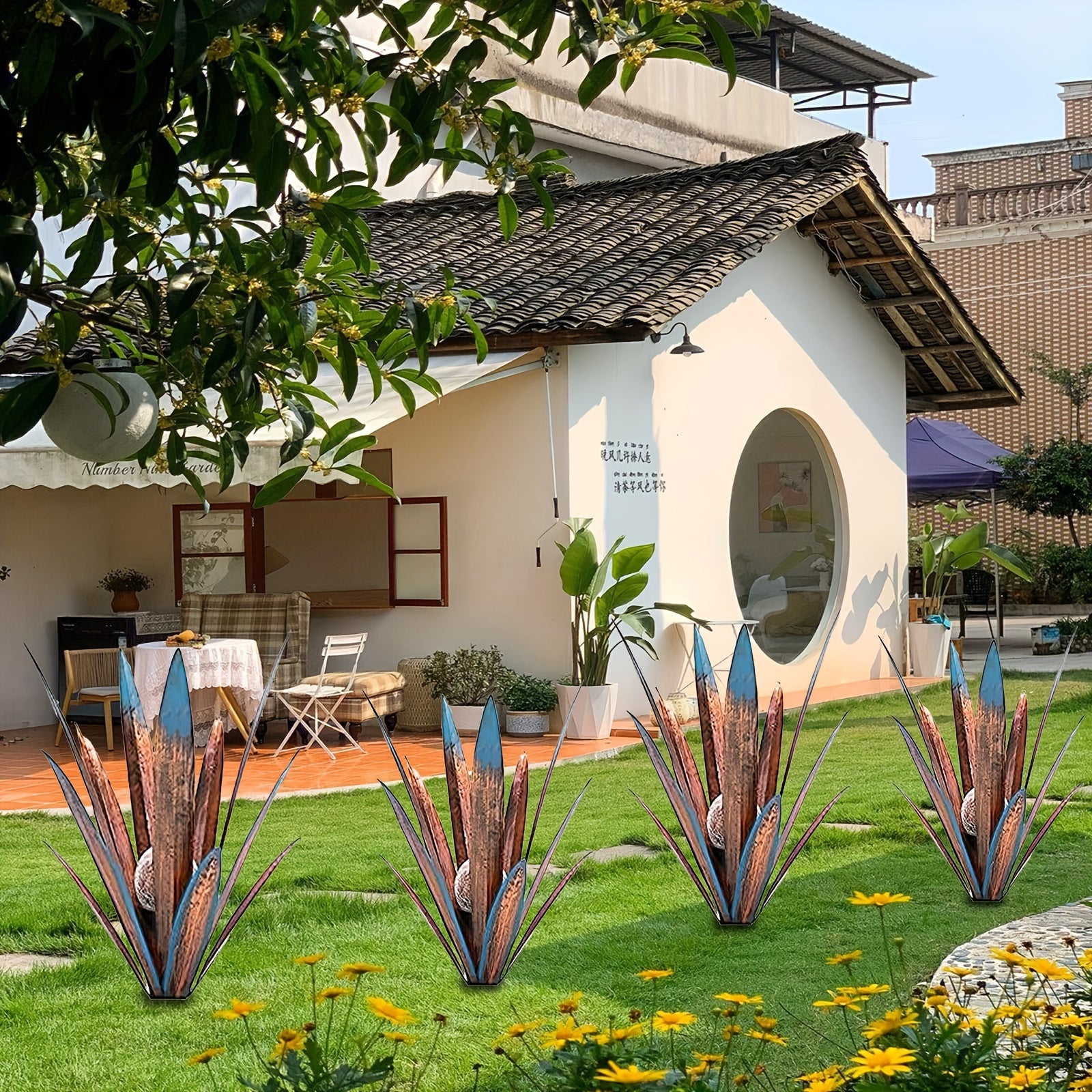 Outdoor Metal Fairy Grass Solar Light Set, 2-Piece, Suitable for Plants and Home Decoration, Perfect for Courtyard and Autumn Outdoor Decoration, Includes One Large Light and One Small Light, Suitable for Lawn Decoration