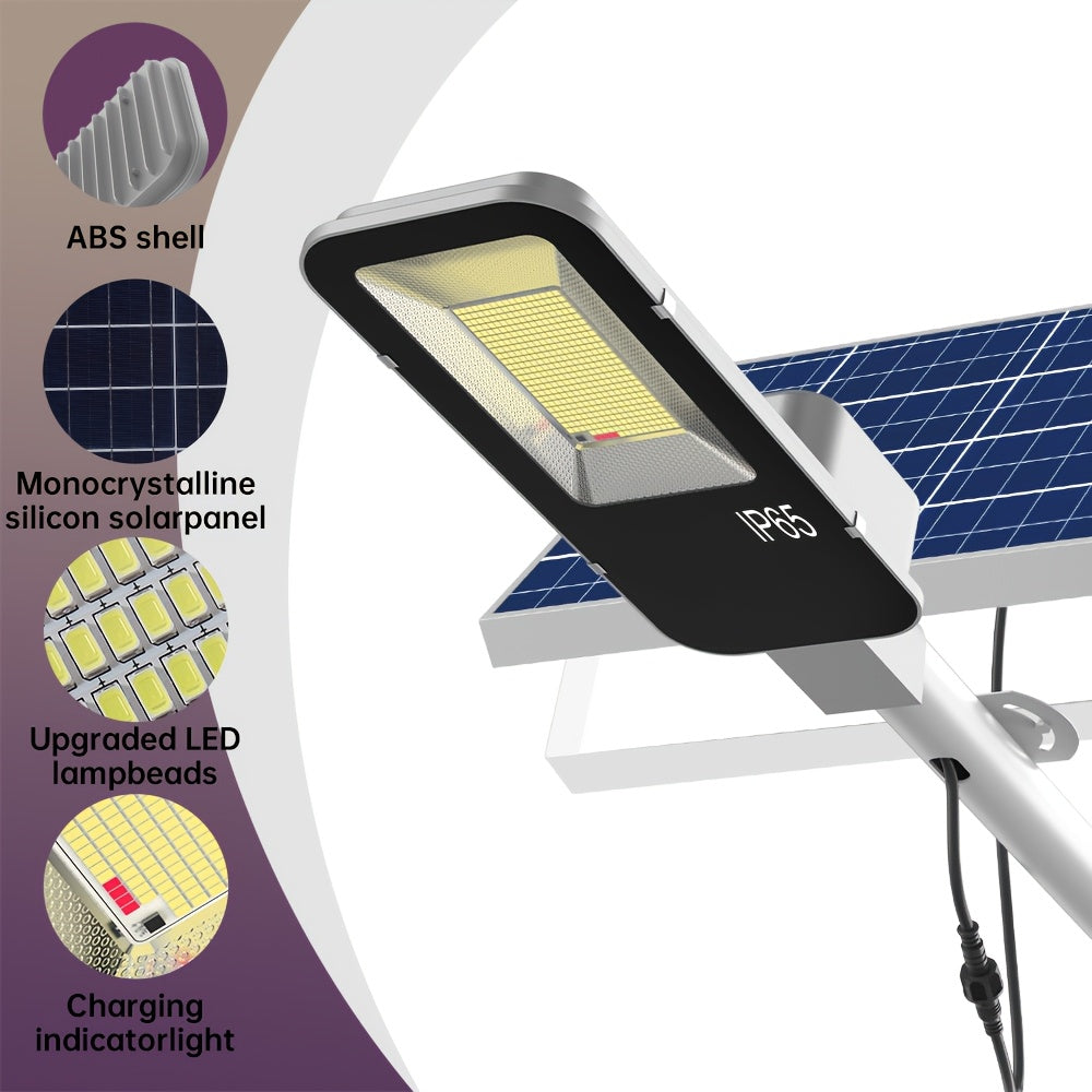 1 Piece Powerful Outdoor Solar Split Street Light, High Brightness Courtyard Lighting, Dusk-to-Dawn Auto On/Off, with 6000mAh, with Remote Control and Multiple Mounting Accessories, Perfect for Roads, Pathways, Courtyards, Parks