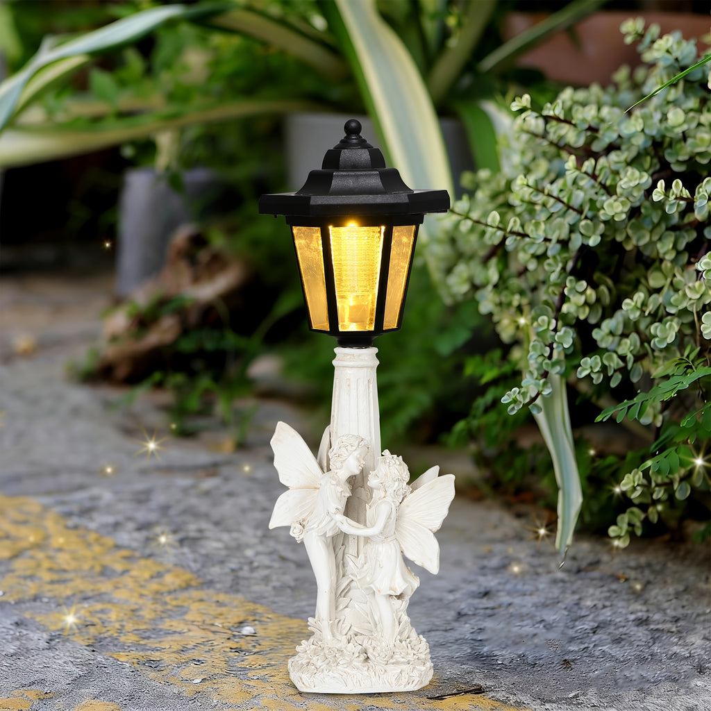 OTDECOR 1-Piece Solar Couple Angel Outdoor Statue Light, IPX4 Outdoor Boy and Girl Garden Statue, Outdoor Solar Light, Suitable for Balcony, Lawn, Porch Decoration, Housewarming Gift for Family and Friends