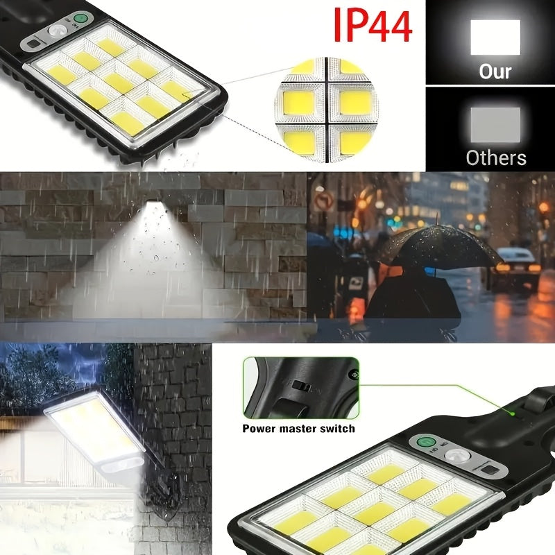 New 1pc Outdoor Solar Street Light, PIR Motion Sensor Courtyard Light with Remote Control, IP44 LED Wall Light Courtyard Light, Perfect for Courtyard, Aisle, Patio, Garage, Corridor, Wall Light