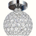 Modern stylish glass ceiling light, modern semi-flush mount silver crystal chandelier, suitable for decorative home lighting in foyer, closet, entryway, kitchen, bedroom, dining room, etc.