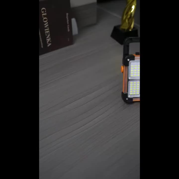 1pc 太阳能可充电探照灯-便携式超亮泛光灯，无绳落地设计，适用于停电、紧急情况、户外露营、钓鱼、LED 灯紧急情况的便携式 LED 探照灯