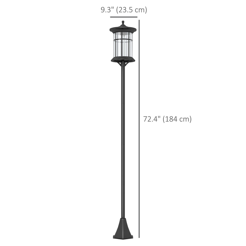 Solar Lamp Post Light, 72-Inch LED Outdoor Street Light, IP44 Waterproof for Patio, Garden, Backyard, Walkway, Cool White